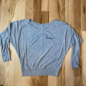 Bethenny Frankel “boss” Heather Grey Long Sleeve